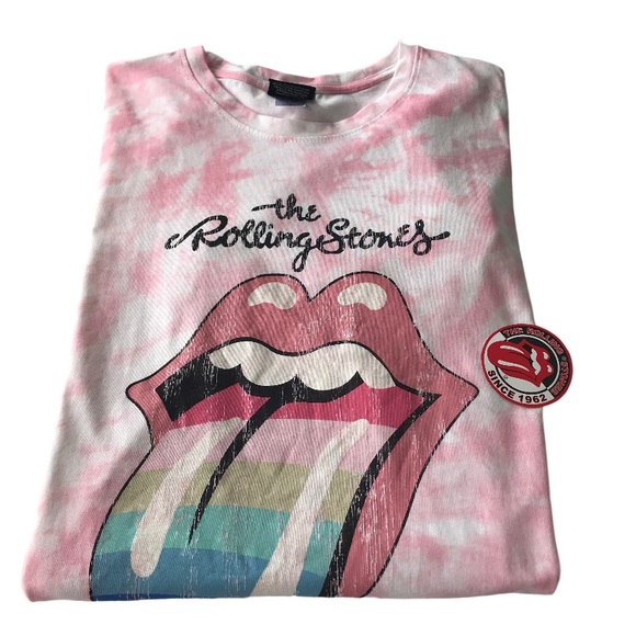 the Rolling Stones Tops - The Rolling Stones Tie Dye Crew Neck Cotton Distressed Graphic Tee Size Small